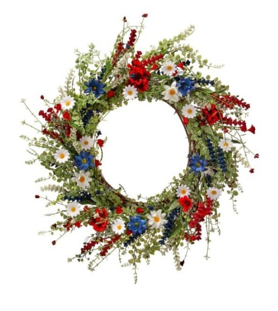 185  Geranium Daisy Wreath