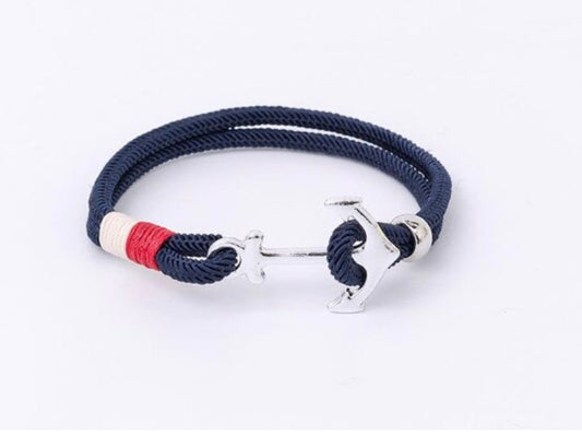261  Twine Anchor Navy Bracelet