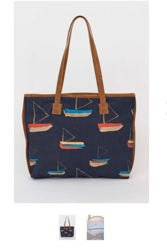 261  Sailboat Bag Leather Handles