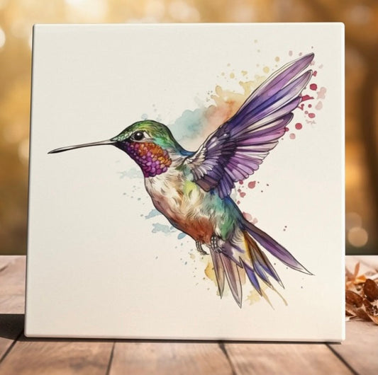 131  Watercolor Whimsy Purple Hummingbird
