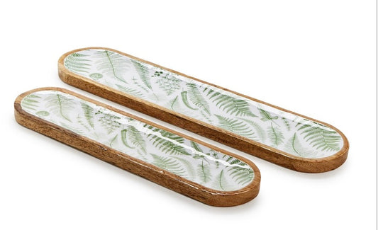 150  Fern Wood Trays S/2