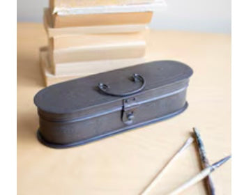 122 Hand Etched Oval Iron Box