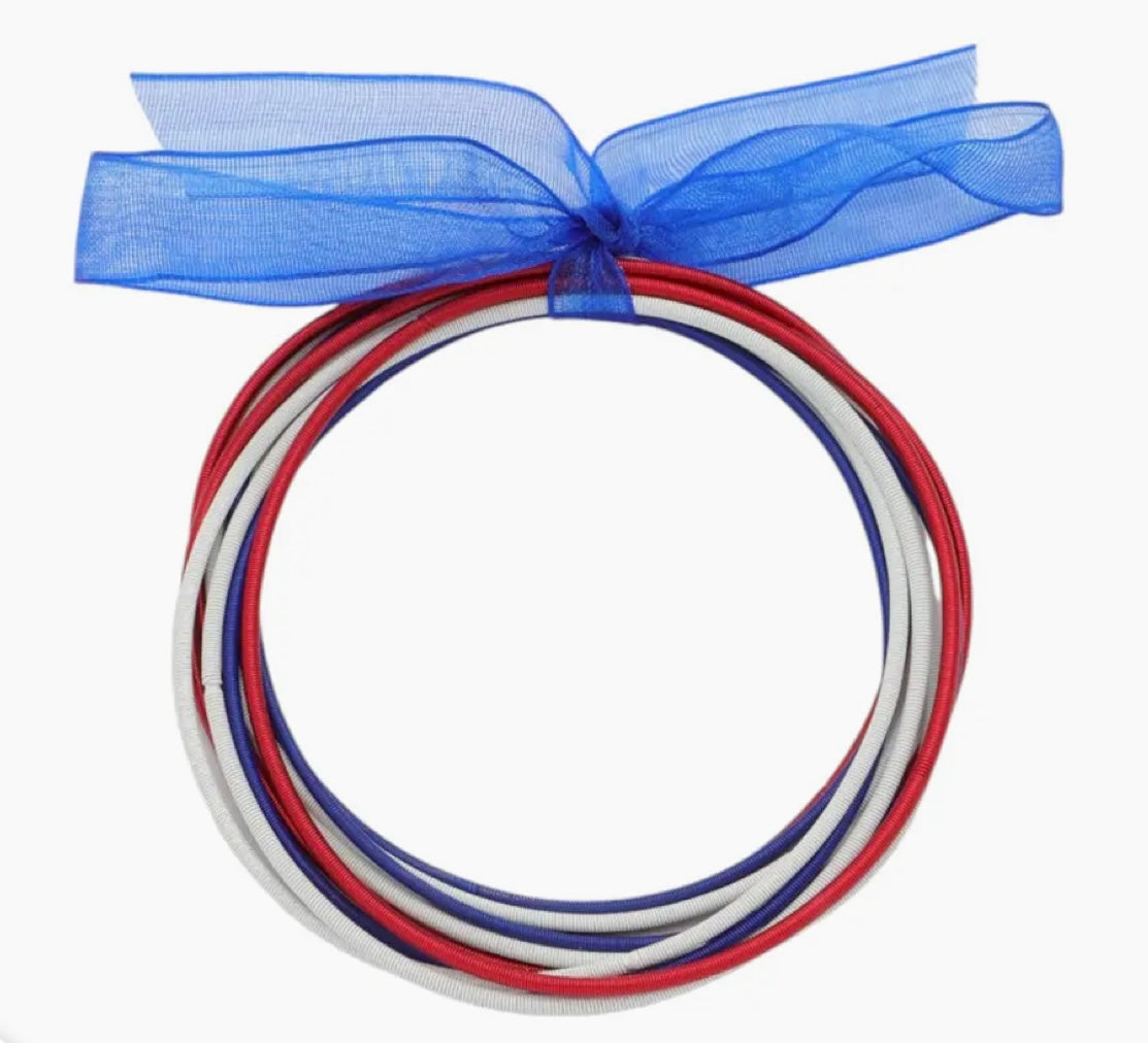204  RWB Guitar String Bracelet