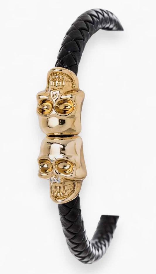 204 Double Skull Bracelet