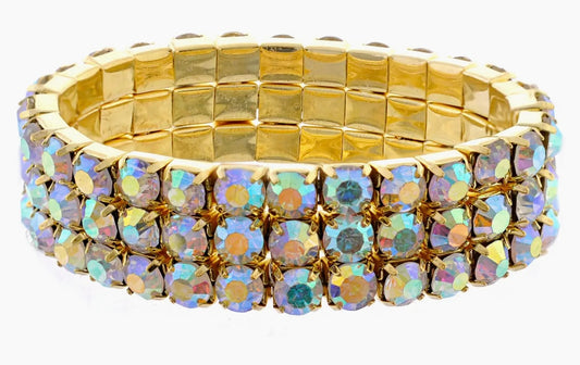 262  AB Stretch Bracelet 3 Row