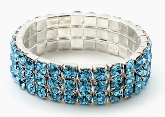 262  Aqua 3 Line Bracelet