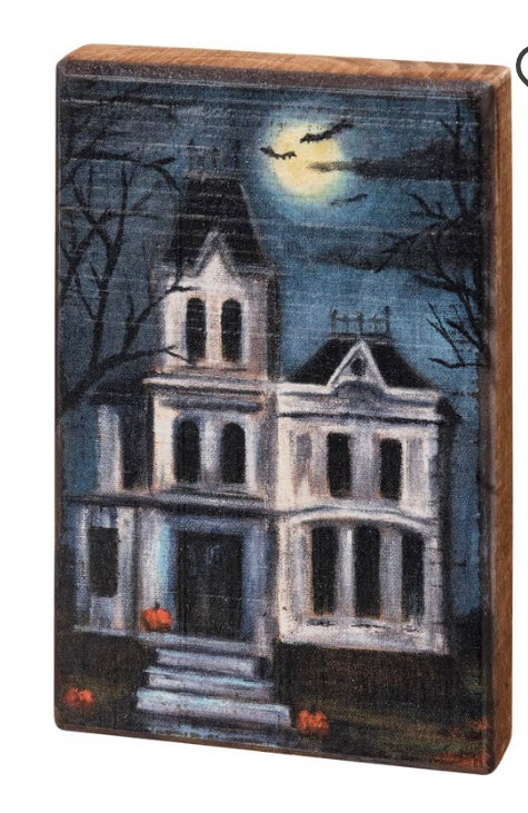 249  Haunted House Block Sign