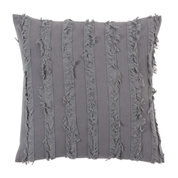 174  Fringe Stripe Pillow -gray