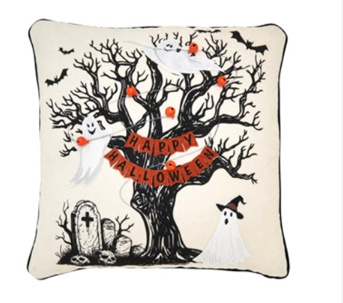 174  Happy Halloween Tree Pillow