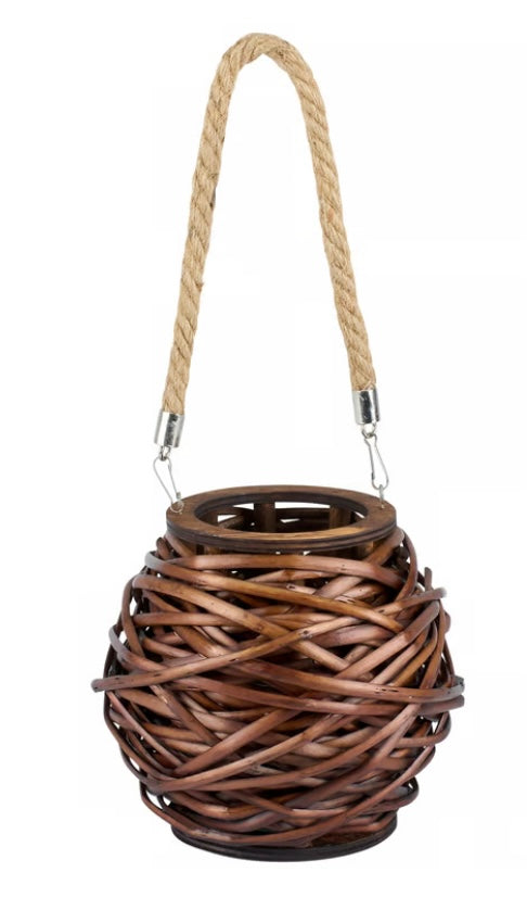 249  Dark Wicker Lantern