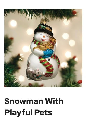 237  Snowman with Playful Pets