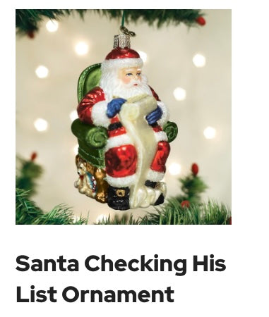 237  Santa Checking List Ornament