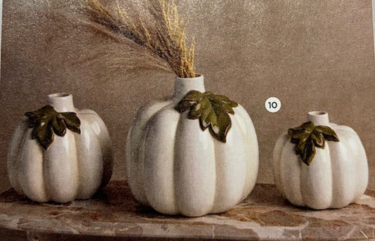 179  White Pumpkin Vase Small