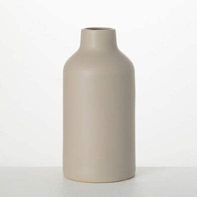 101. Matte Gray Bottle Vase 10.5