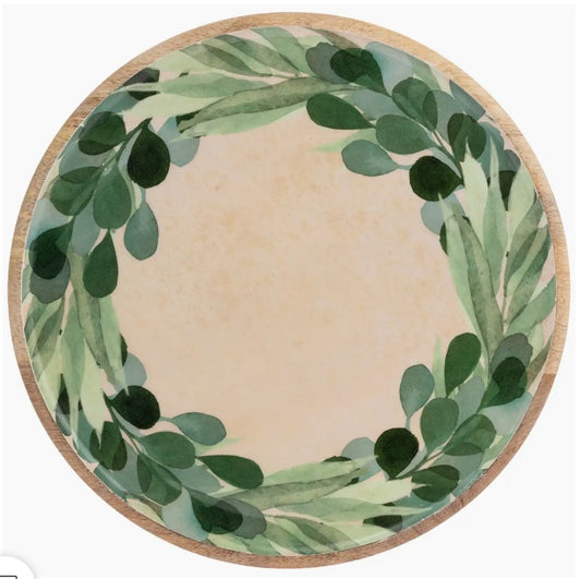 182  Leaf and Stem Wood Platter