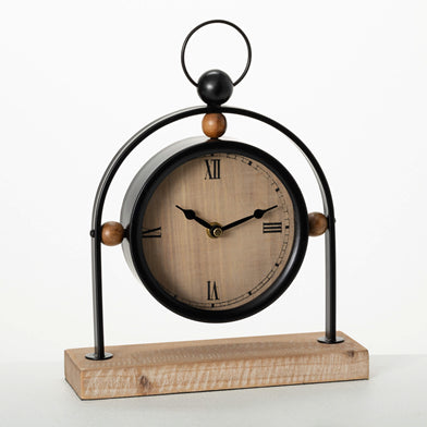 101. Modern Wood & Metal Table Clock