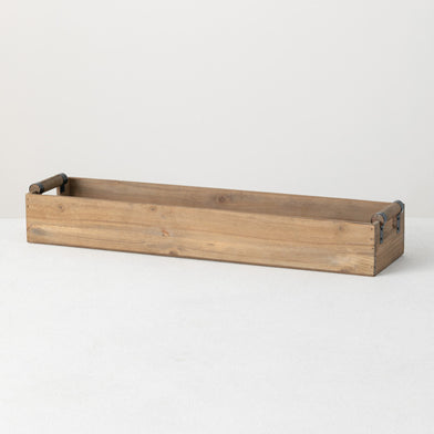 101.  Natural Wood Box with Handles