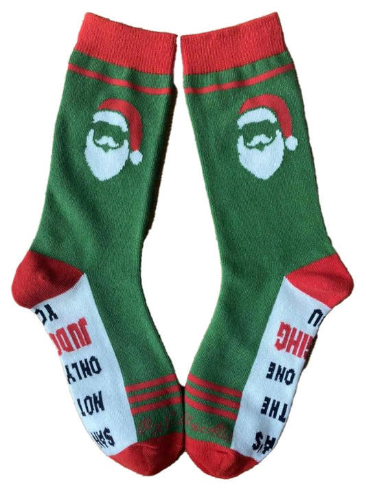 128. Santa's Not the Only One Judging You Women's Socks