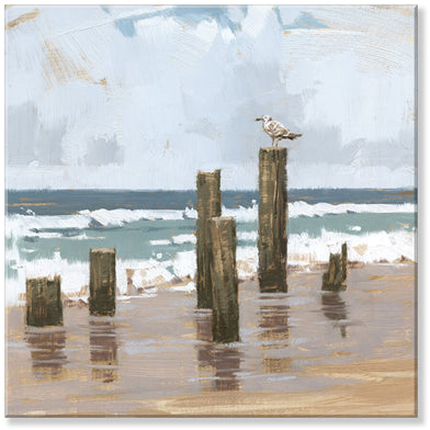 227. Seagull On Pier Giclee 5 x 5