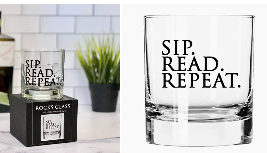 125. Sip Read Repeat Rocks Glass