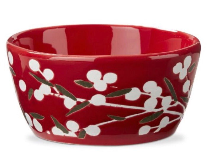 187  Sprig Snack Bowl Red