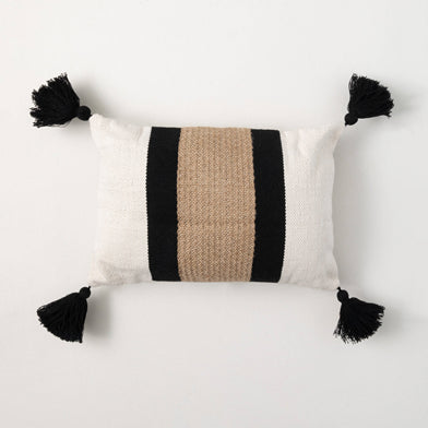 101. Stripe Bolster Tasseled Pillow