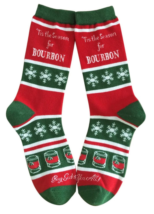 128. 'Tis the Season for Bourbon Women's Socks