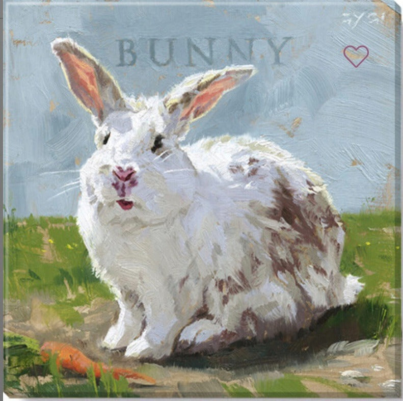 227. White Bunny Giclee 5 x 5