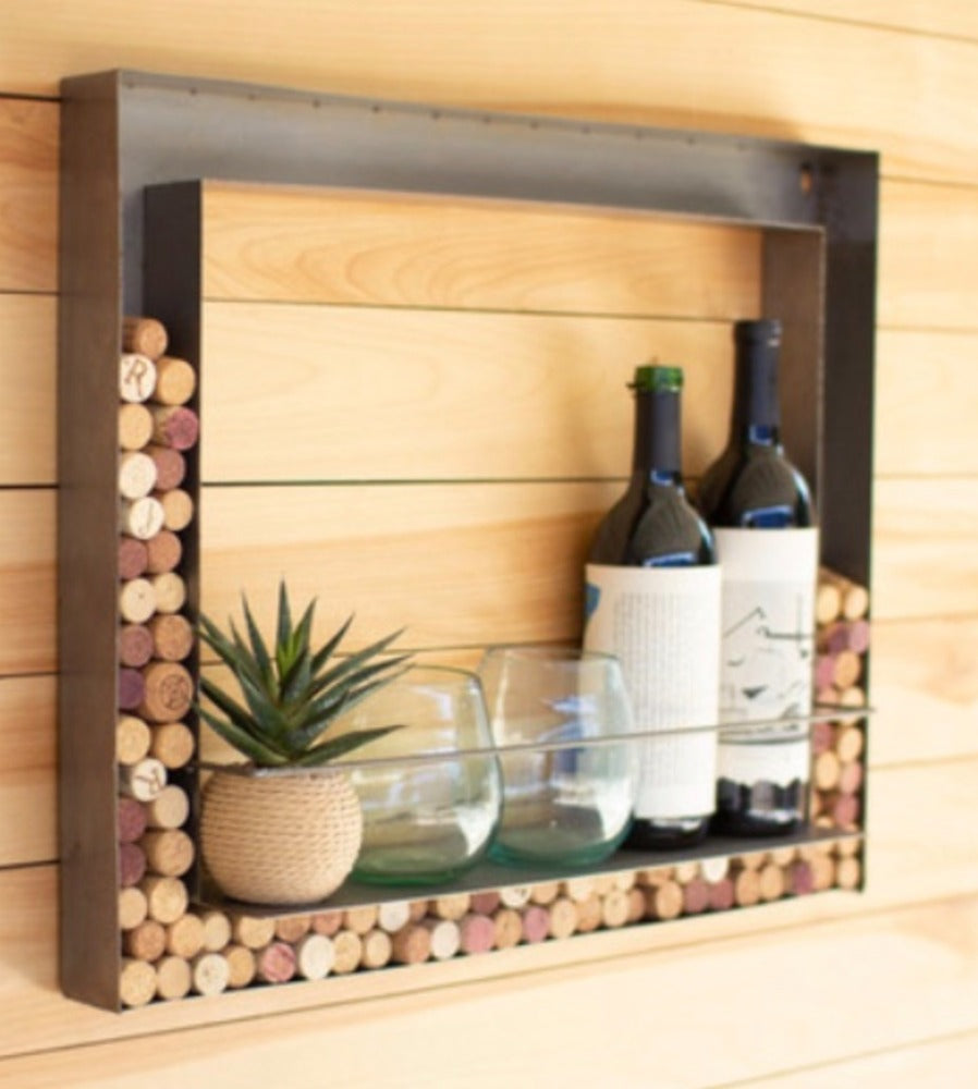 122. Metal Wall Bar and Cork Holder