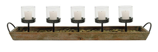 103  Wood and Metal 5 Votive Holder
