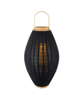 255  Black Round Bamboo Lantern Sm
