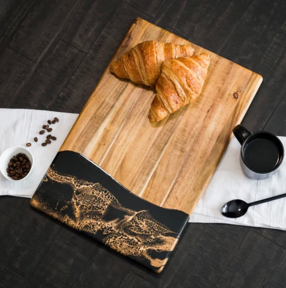 218.  Bread Board Black and Gold