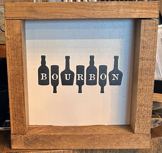 153. Bourbon bottles Shadowbox