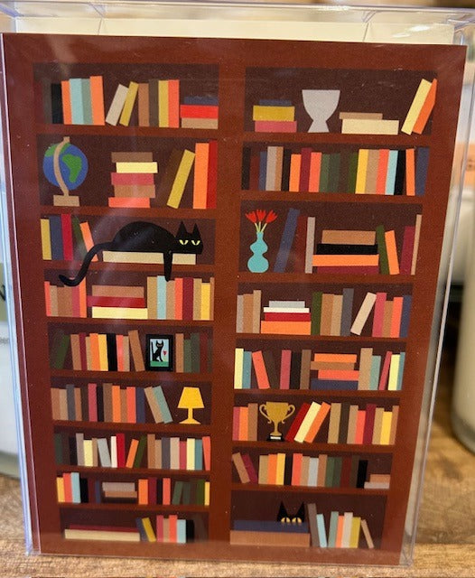 165. Bookcase Cats Notecard