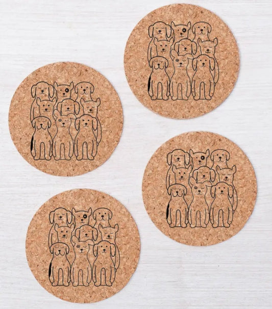 210. Dog Coasters S/4