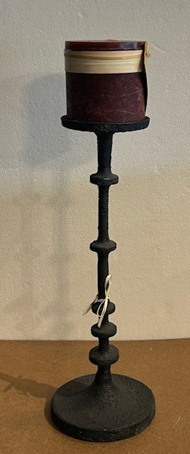 179.  Black Metal Pillar Holder Medium