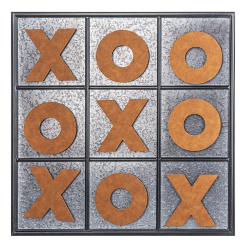 205.  Faux Leather Tic Tac Toe Magnetic Wall Decor
