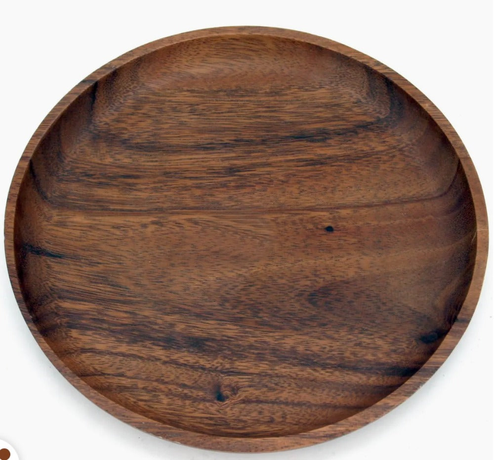 108.  Acacia wood Plate Round 8"