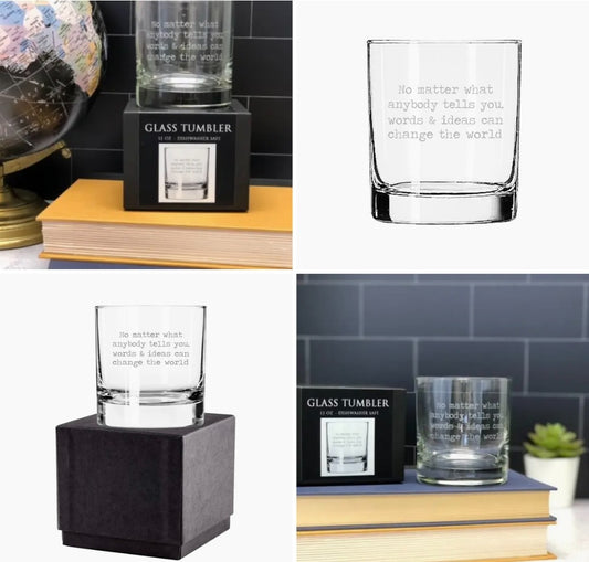 125. Words And Ideas Rocks Glass